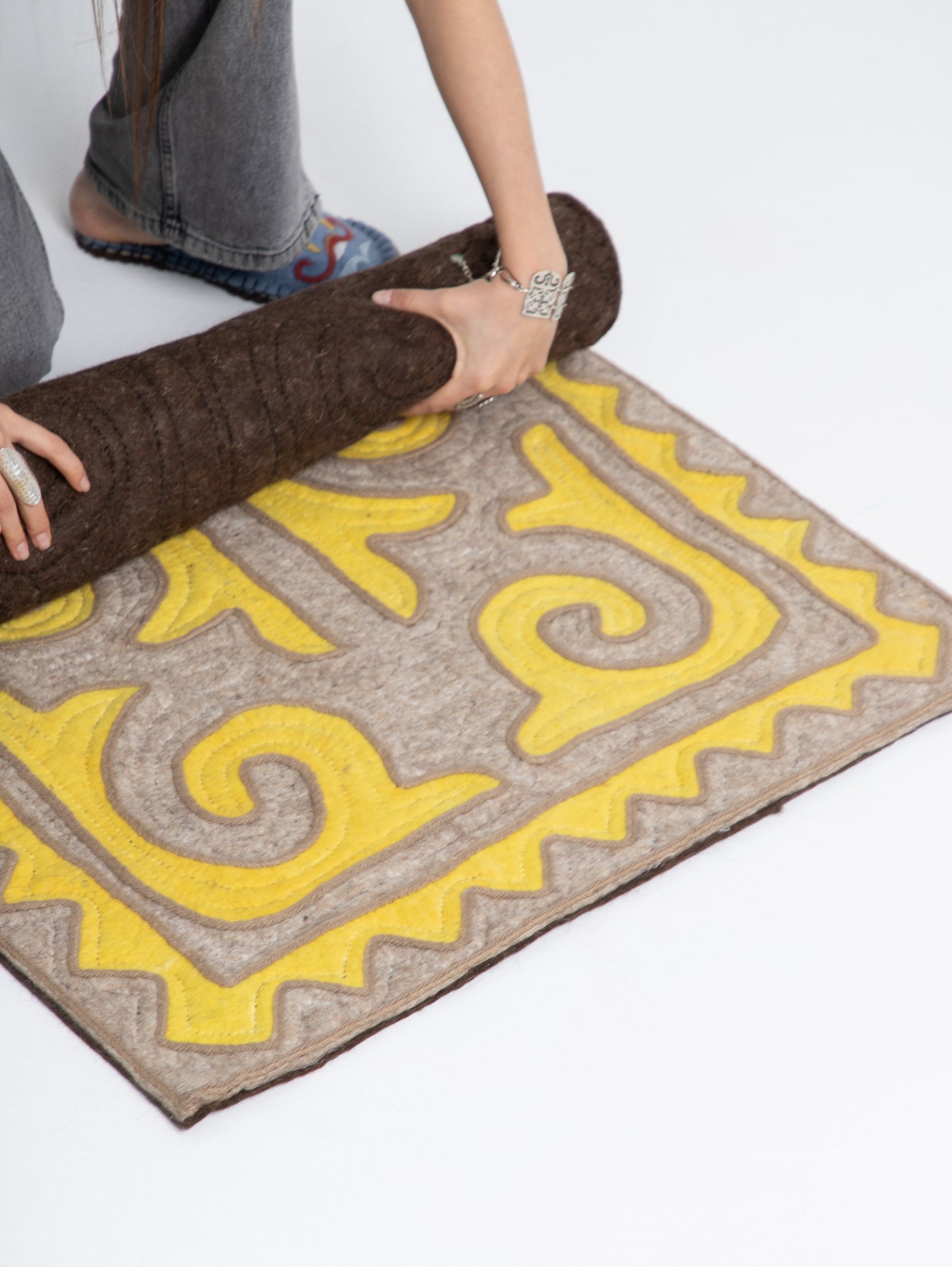 Handmade Merino Wool Felt Rug